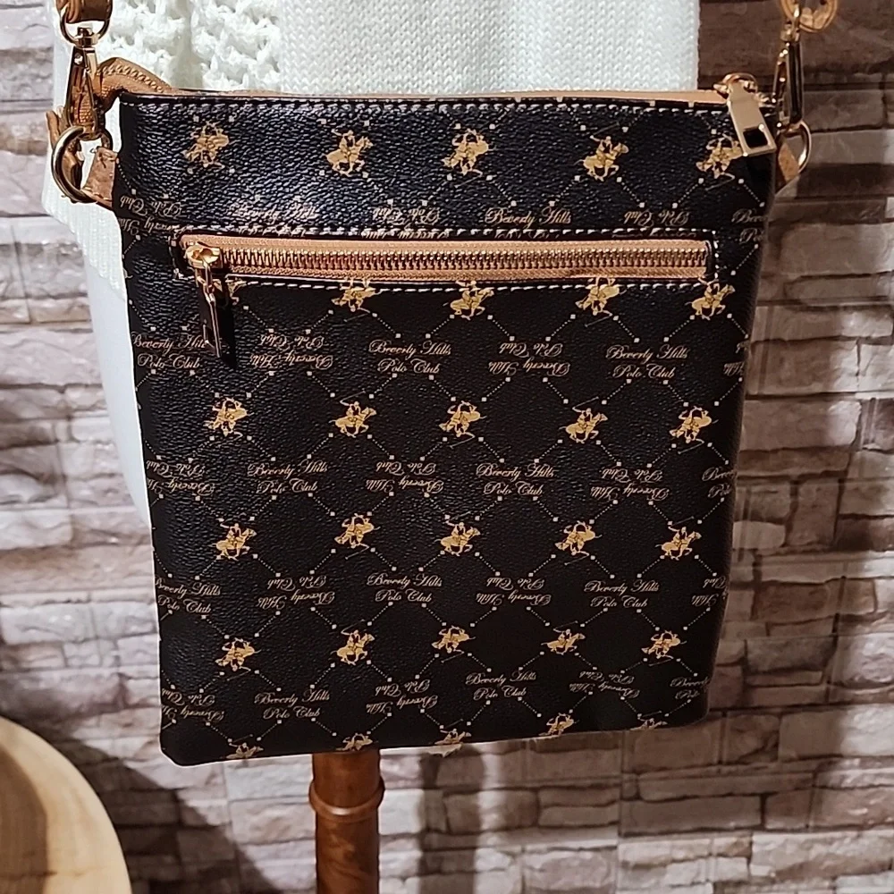 Beverly Hills Polo Club Brown and Black Crossbody Bag